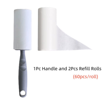 Lint Roller with Refills Sticky Remover Hair Pet Dog Clothes Sofa Dust Cleaning Remover Replaceable Roll Brush Cleaning Tool